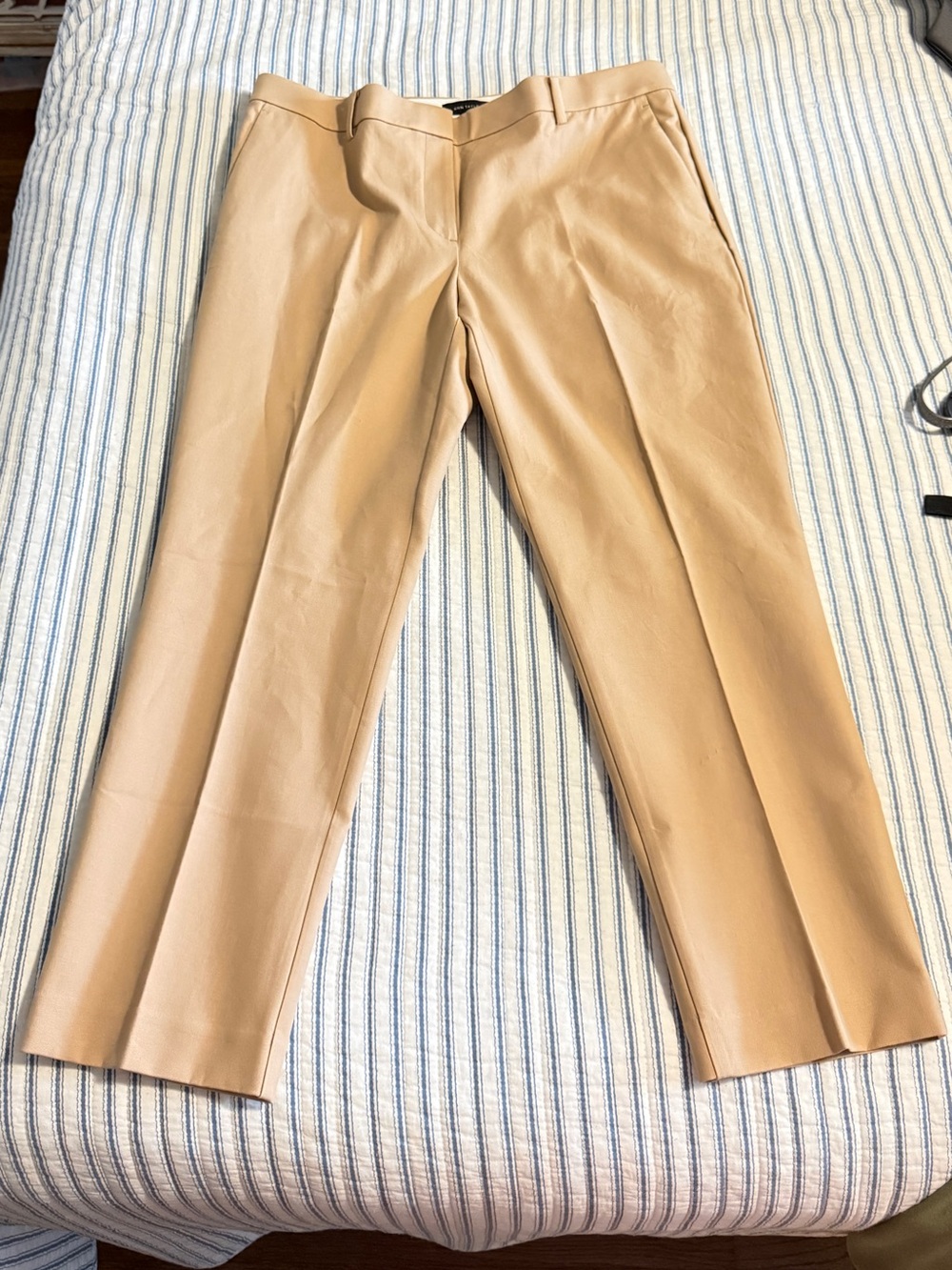 Ann Taylor Women’s Khaki Flat-Front Chinos in Tan